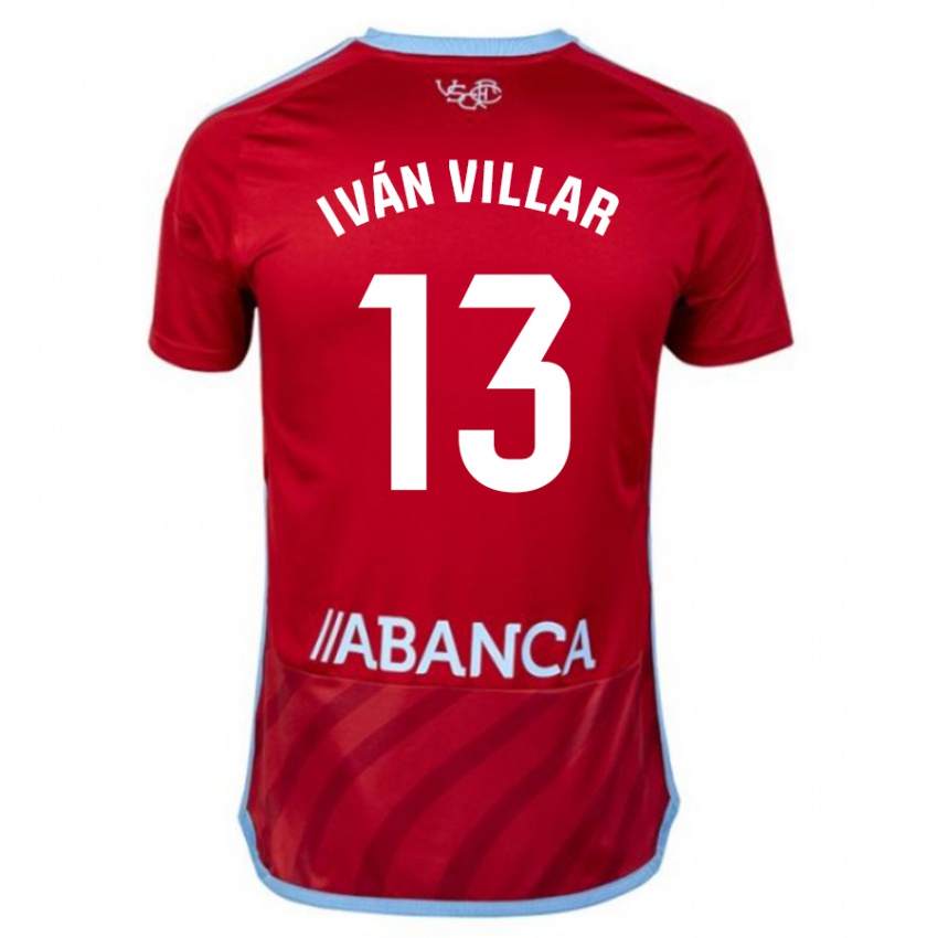Dzieci Iván Villar #13 Czerwony Wyjazdowa Koszulka 2023/24 Koszulki Klubowe