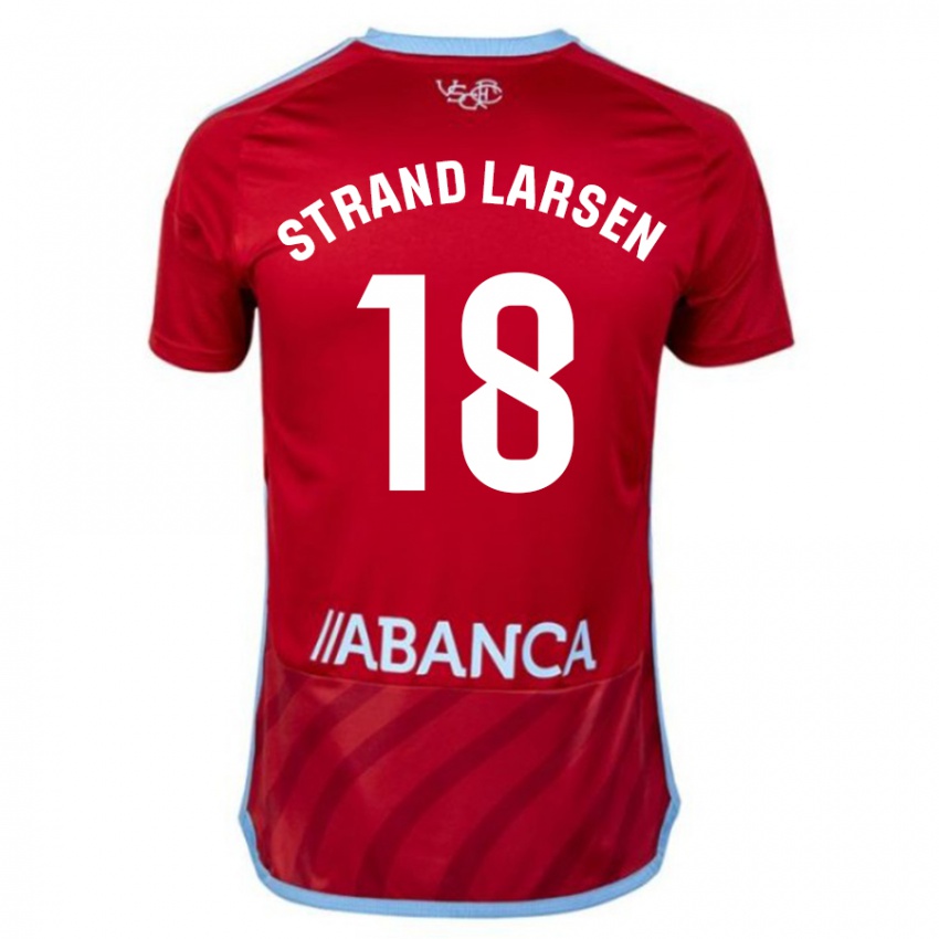 Dzieci Jørgen Strand Larsen #18 Czerwony Wyjazdowa Koszulka 2023/24 Koszulki Klubowe