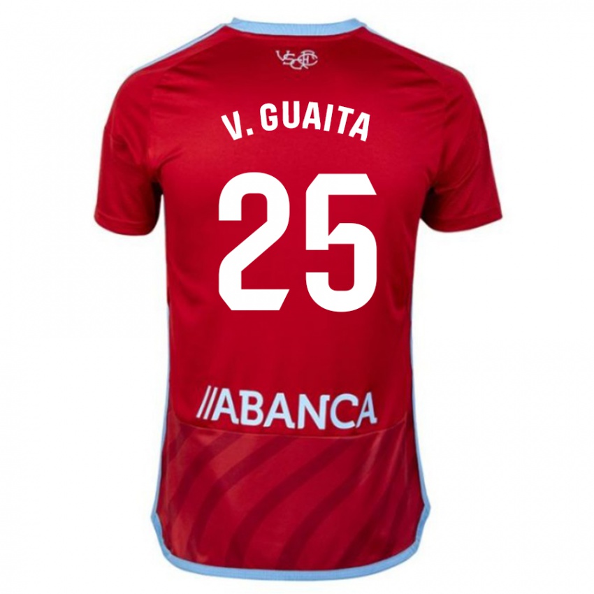 Dzieci Vicente Guaita #25 Czerwony Wyjazdowa Koszulka 2023/24 Koszulki Klubowe
