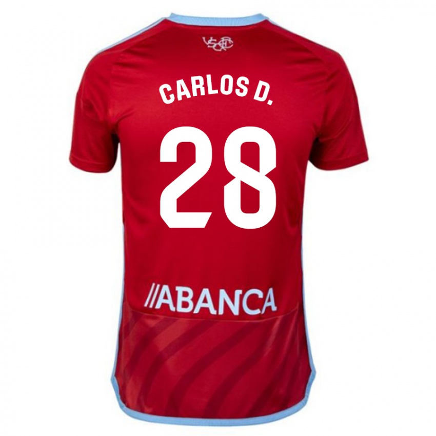 Dzieci Carlos Domínguez #28 Czerwony Wyjazdowa Koszulka 2023/24 Koszulki Klubowe
