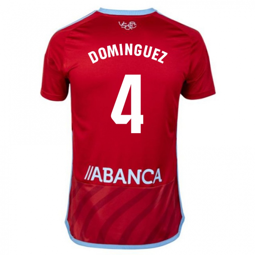 Dzieci Javi Domínguez #4 Czerwony Wyjazdowa Koszulka 2023/24 Koszulki Klubowe