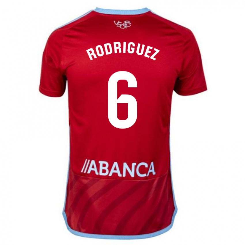 Dzieci Damián Rodríguez #6 Czerwony Wyjazdowa Koszulka 2023/24 Koszulki Klubowe