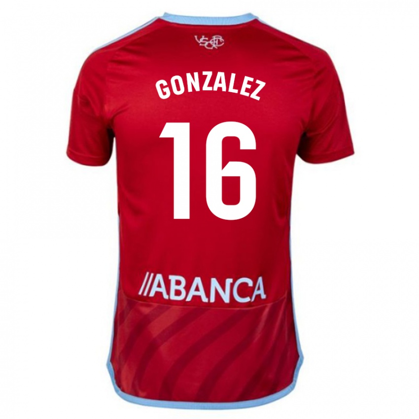 Dzieci Dani González #16 Czerwony Wyjazdowa Koszulka 2023/24 Koszulki Klubowe