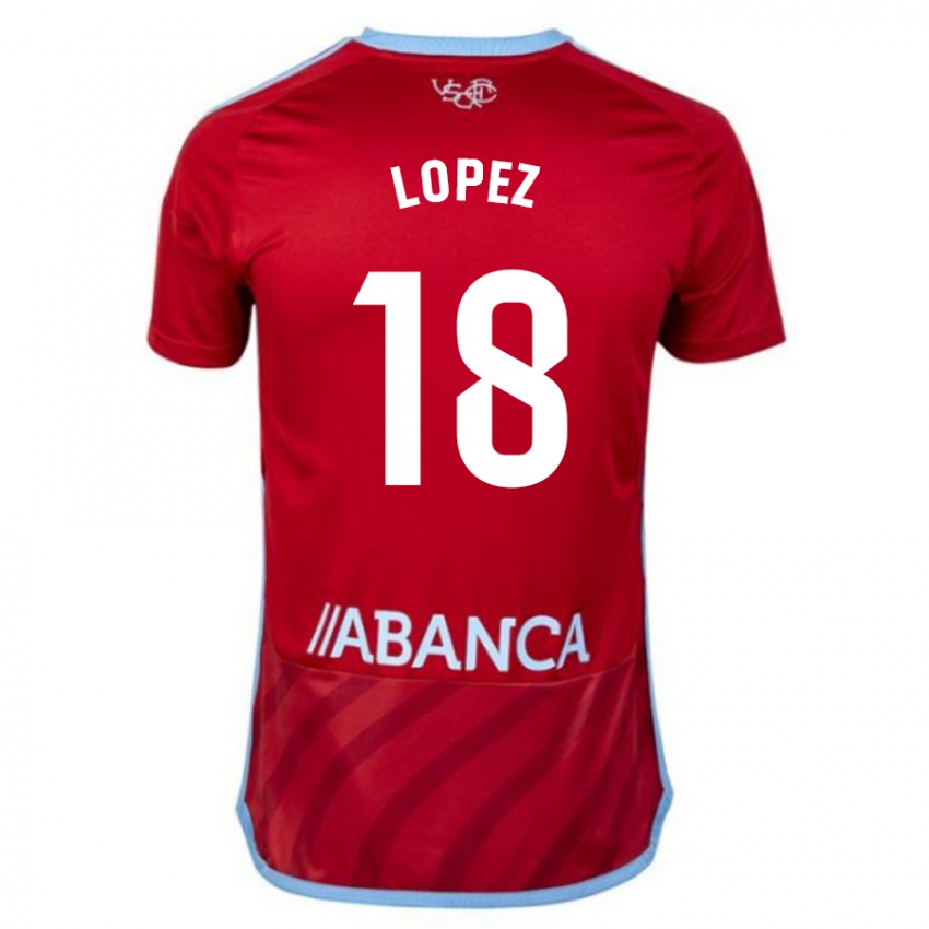 Dzieci Joel López #18 Czerwony Wyjazdowa Koszulka 2023/24 Koszulki Klubowe