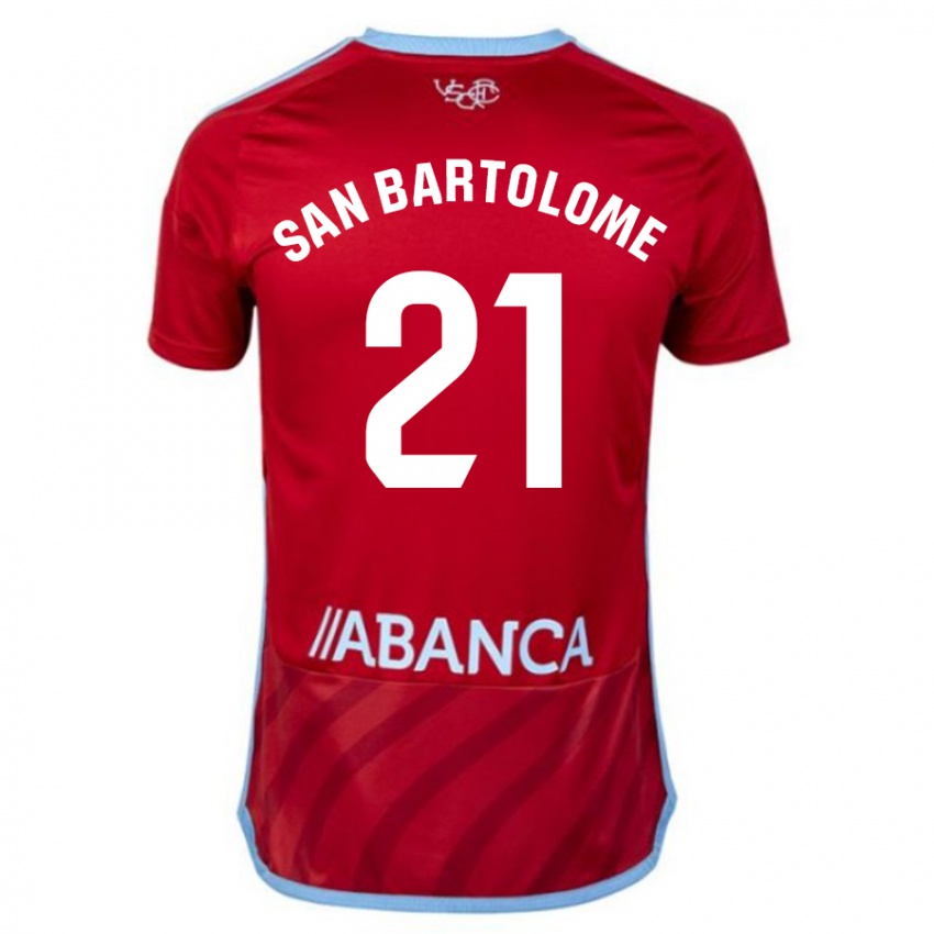 Dzieci Víctor San Bartolomé #21 Czerwony Wyjazdowa Koszulka 2023/24 Koszulki Klubowe