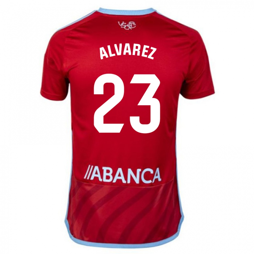 Dzieci Hugo Álvarez #23 Czerwony Wyjazdowa Koszulka 2023/24 Koszulki Klubowe
