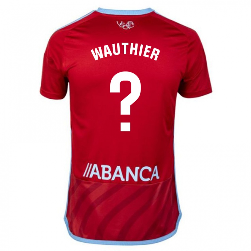 Dzieci Hugo Wauthier #0 Czerwony Wyjazdowa Koszulka 2023/24 Koszulki Klubowe