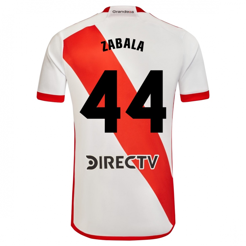 Męski Daniel Zabala #44 Biało - Czerwony Domowa Koszulka 2023/24 Koszulki Klubowe