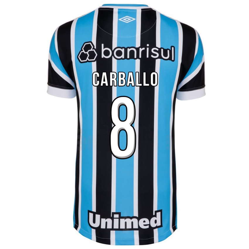 Męski Felipe Carballo #8 Niebieski Domowa Koszulka 2023/24 Koszulki Klubowe
