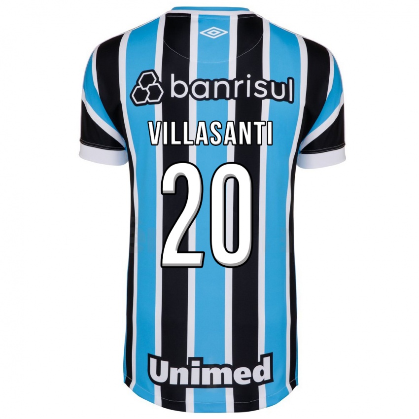 Męski Mathías Villasanti #20 Niebieski Domowa Koszulka 2023/24 Koszulki Klubowe