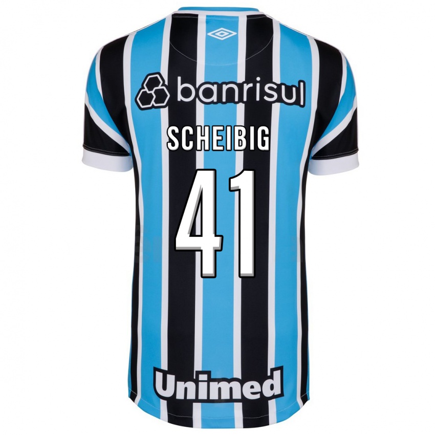 Męski Felipe Scheibig #41 Niebieski Domowa Koszulka 2023/24 Koszulki Klubowe