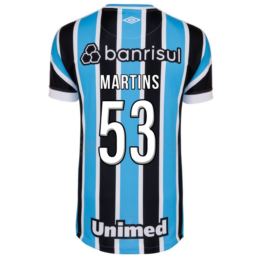 Męski Gustavo Martins #53 Niebieski Domowa Koszulka 2023/24 Koszulki Klubowe