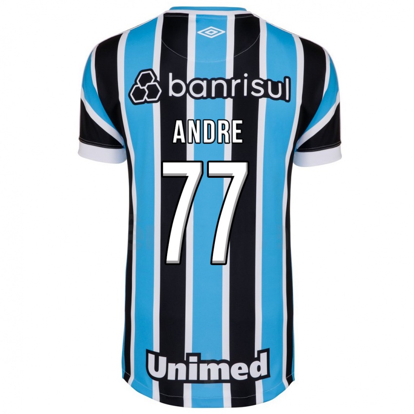 Męski André #77 Niebieski Domowa Koszulka 2023/24 Koszulki Klubowe