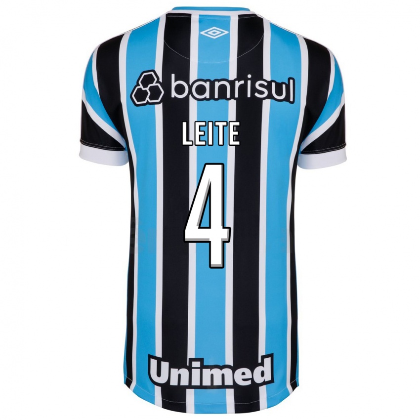 Męski Paulo Henrique Leite #4 Niebieski Domowa Koszulka 2023/24 Koszulki Klubowe