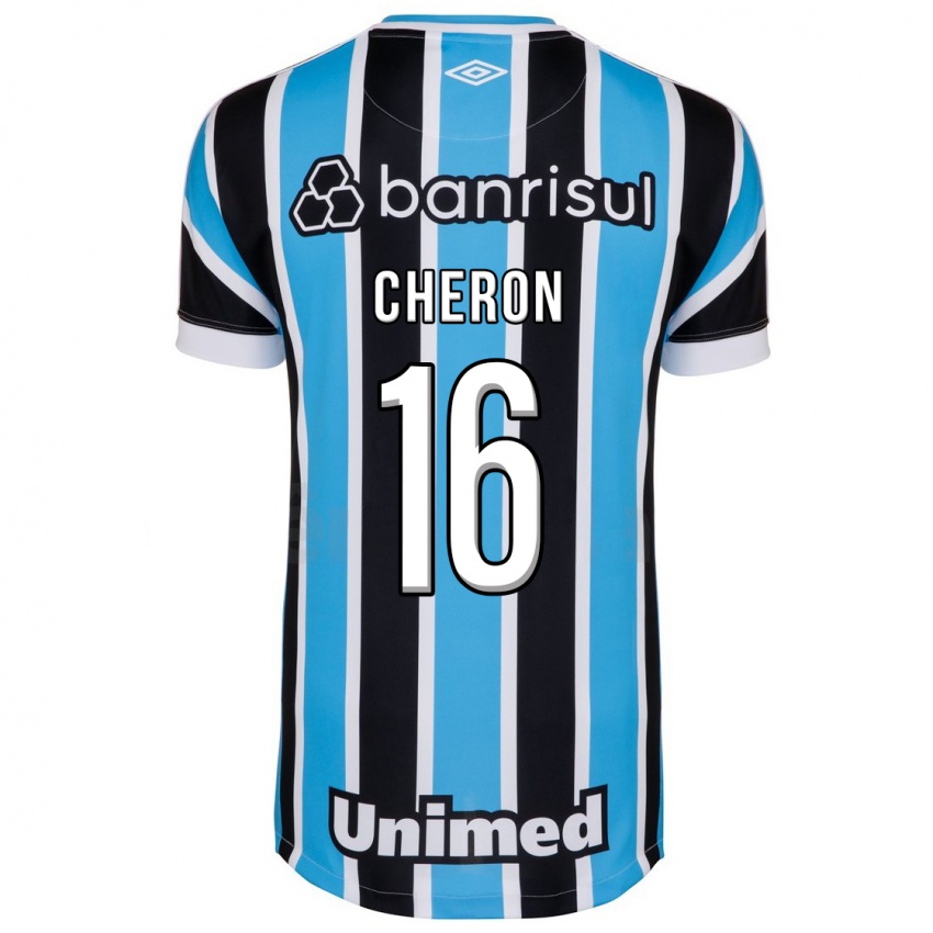 Męski Bruno Cheron #16 Niebieski Domowa Koszulka 2023/24 Koszulki Klubowe