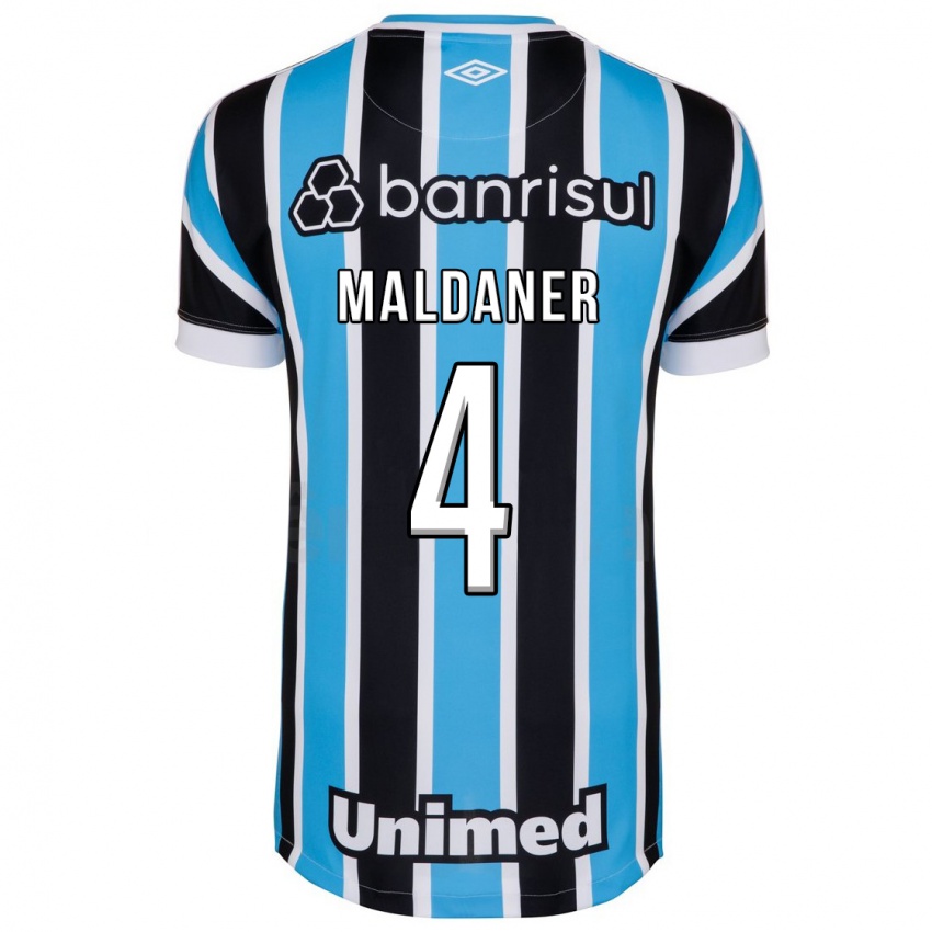 Męski Pati Maldaner #4 Niebieski Domowa Koszulka 2023/24 Koszulki Klubowe