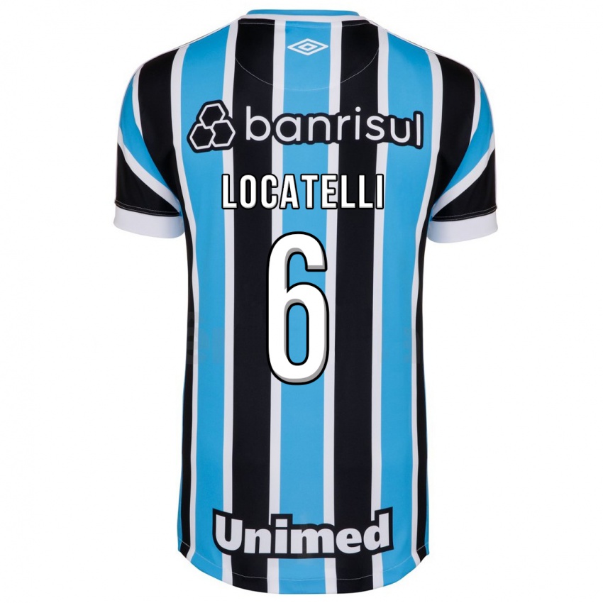 Męski Natane Locatelli #6 Niebieski Domowa Koszulka 2023/24 Koszulki Klubowe