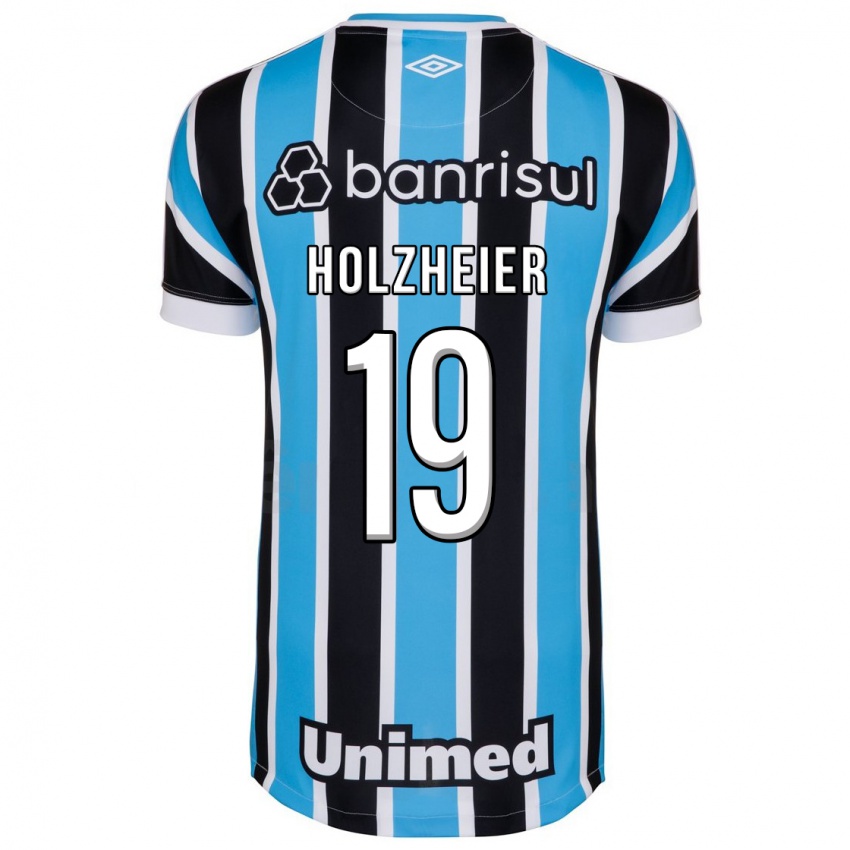 Męski Agostina Holzheier #19 Niebieski Domowa Koszulka 2023/24 Koszulki Klubowe