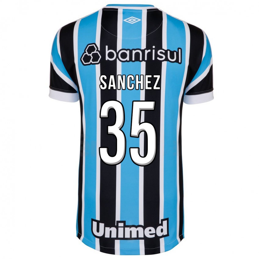 Męski Lari Sanchez #35 Niebieski Domowa Koszulka 2023/24 Koszulki Klubowe