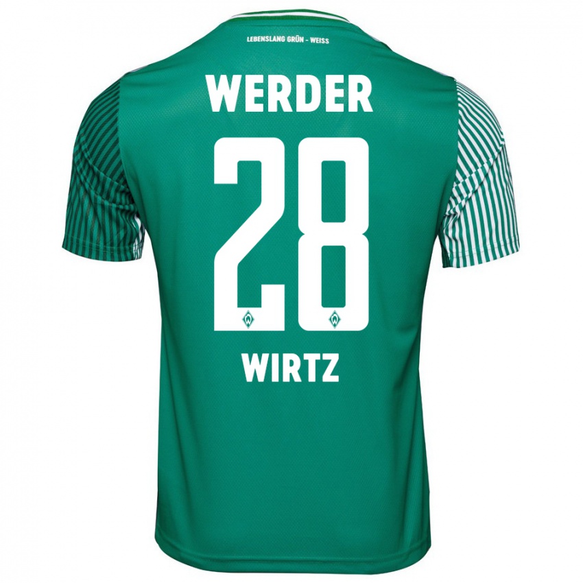Męski Juliane Wirtz #28 Zielony Domowa Koszulka 2023/24 Koszulki Klubowe