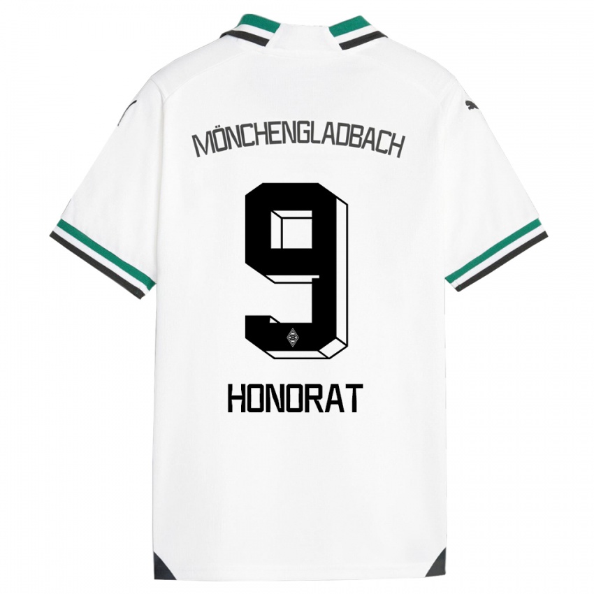 Męski Franck Honorat #9 Biały Zielony Domowa Koszulka 2023/24 Koszulki Klubowe