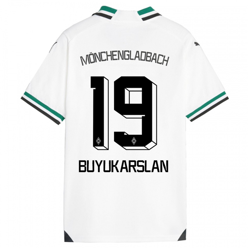 Męski Oguzcan Büyükarslan #19 Biały Zielony Domowa Koszulka 2023/24 Koszulki Klubowe