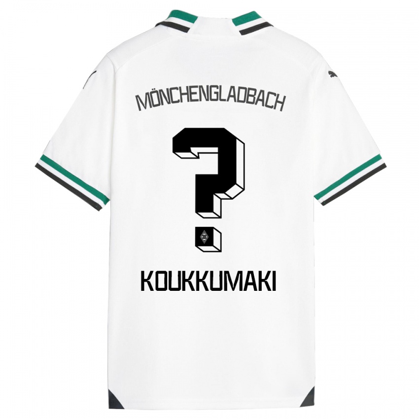 Męski Taavi Koukkumäki #0 Biały Zielony Domowa Koszulka 2023/24 Koszulki Klubowe