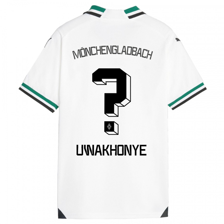 Męski Josiah Uwakhonye #0 Biały Zielony Domowa Koszulka 2023/24 Koszulki Klubowe