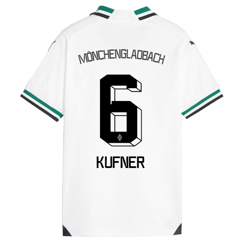 Męski Anne-Catherine Kufner #6 Biały Zielony Domowa Koszulka 2023/24 Koszulki Klubowe