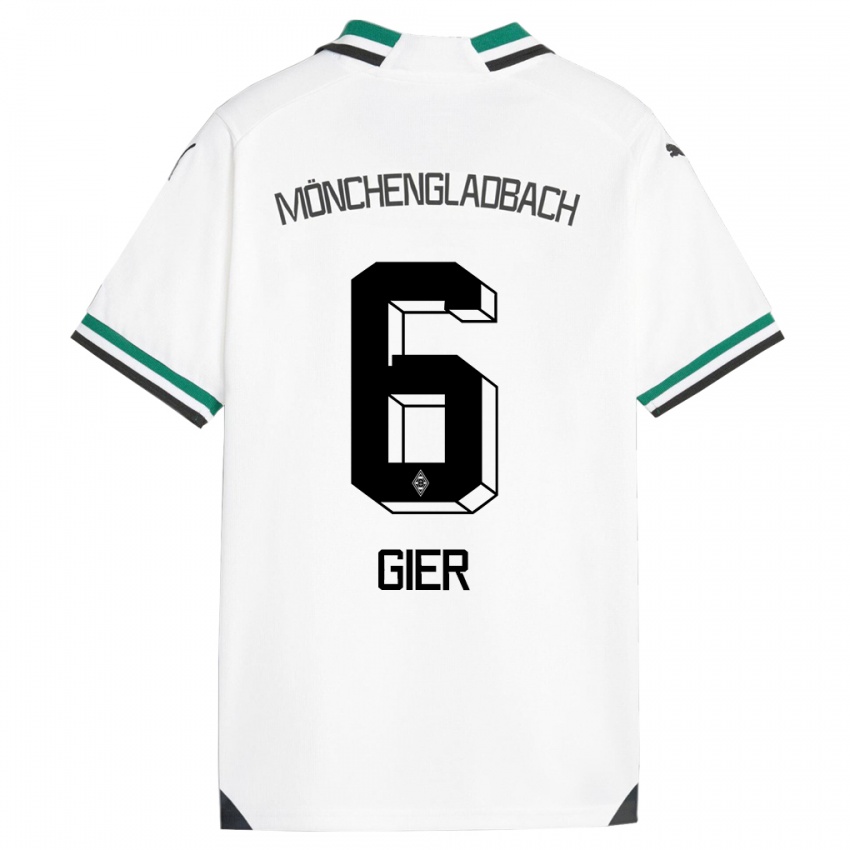 Męski Madeline Gier #6 Biały Zielony Domowa Koszulka 2023/24 Koszulki Klubowe
