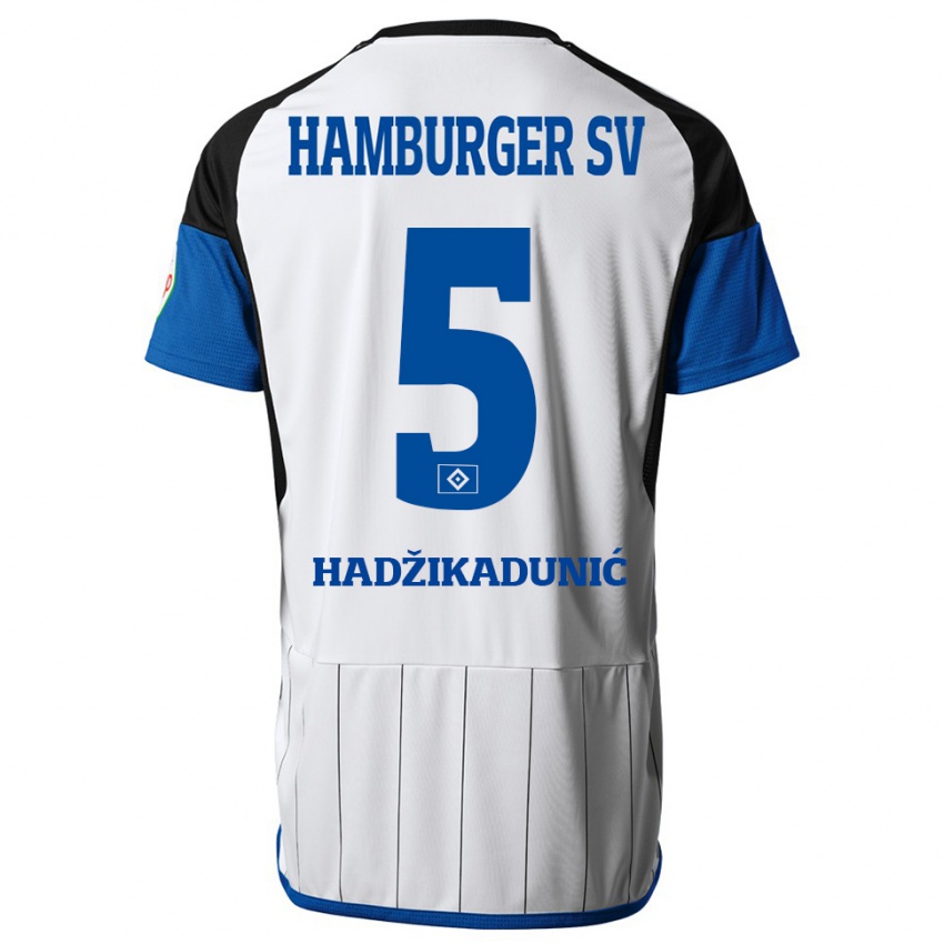 Męski Dennis Hadzikadunic #5 Biały Domowa Koszulka 2023/24 Koszulki Klubowe