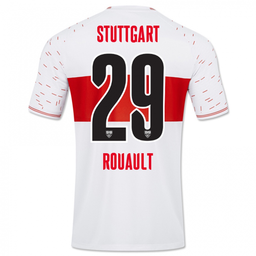 Męski Anthony Rouault #29 Biały Domowa Koszulka 2023/24 Koszulki Klubowe