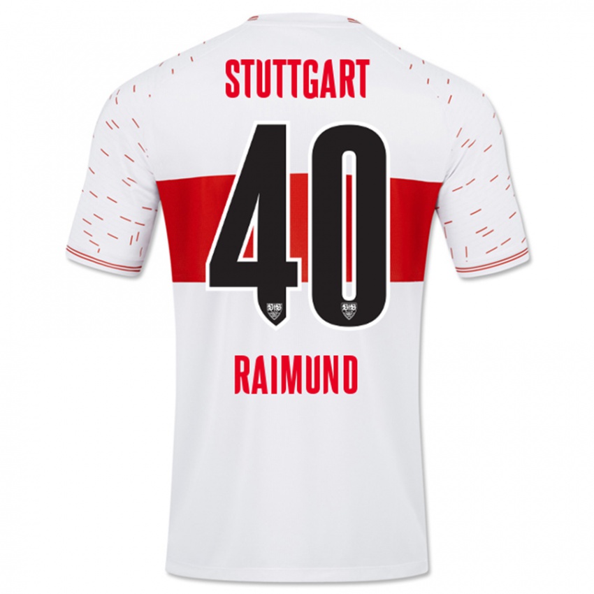 Męski Luca Raimund #40 Biały Domowa Koszulka 2023/24 Koszulki Klubowe