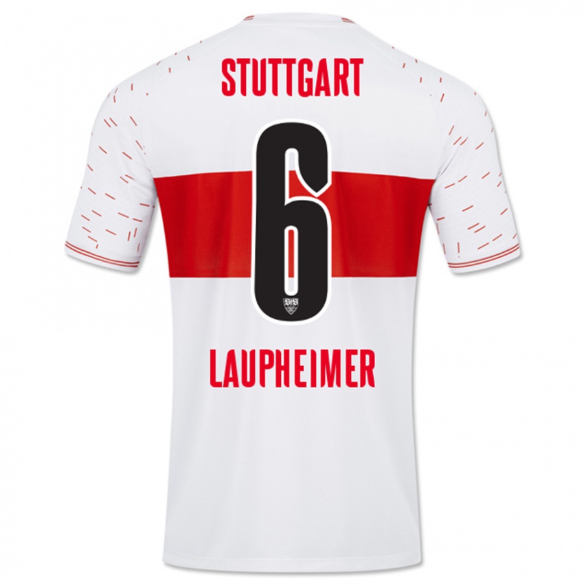 Męski Lukas Laupheimer #6 Biały Domowa Koszulka 2023/24 Koszulki Klubowe