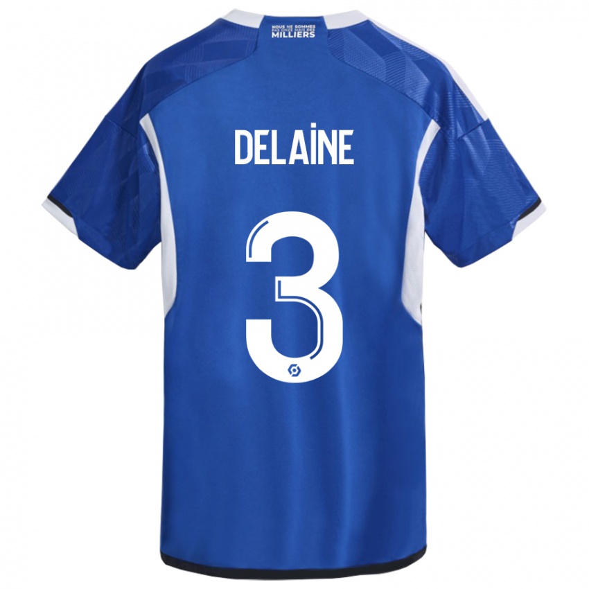 Męski Thomas Delaine #3 Niebieski Domowa Koszulka 2023/24 Koszulki Klubowe