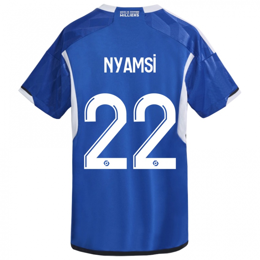 Męski Gerzino Nyamsi #22 Niebieski Domowa Koszulka 2023/24 Koszulki Klubowe