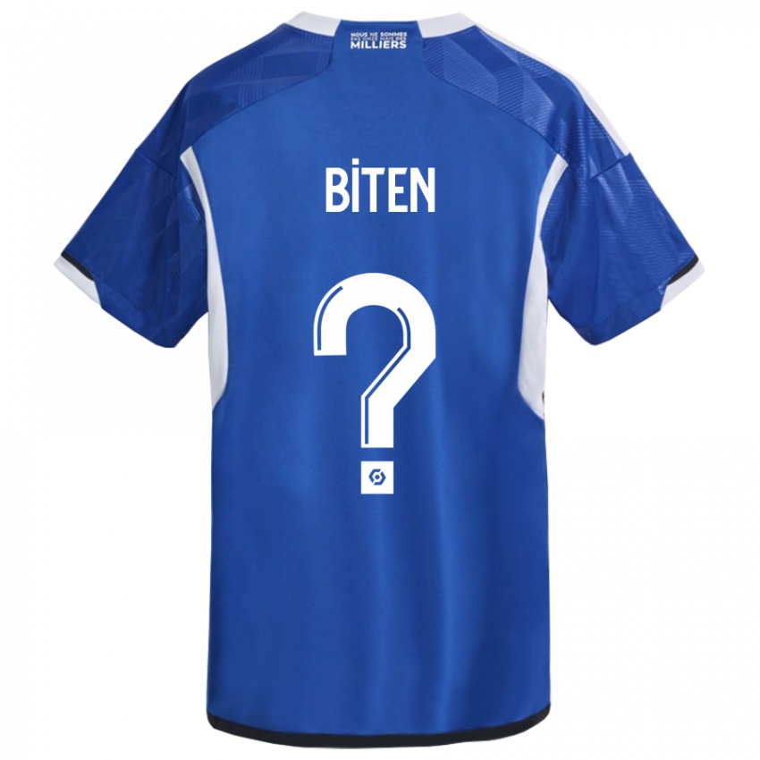 Męski Clancy Valère Biten #0 Niebieski Domowa Koszulka 2023/24 Koszulki Klubowe