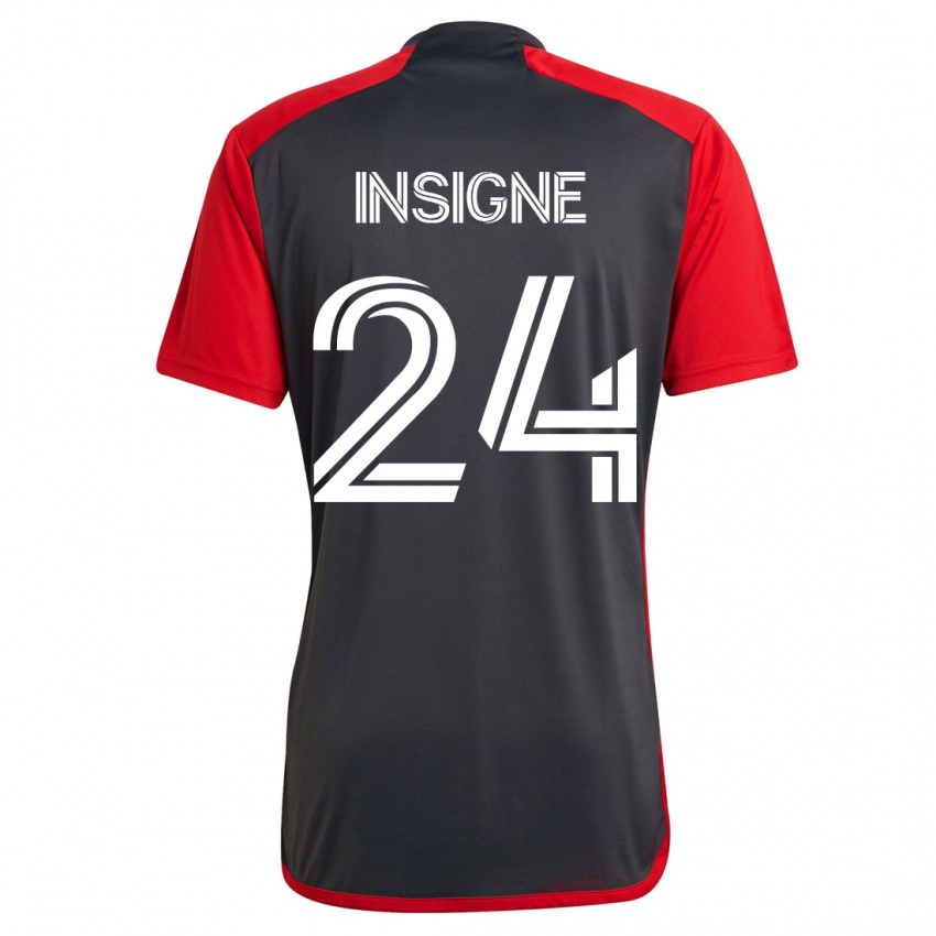 Męski Lorenzo Insigne #24 Szary Domowa Koszulka 2023/24 Koszulki Klubowe