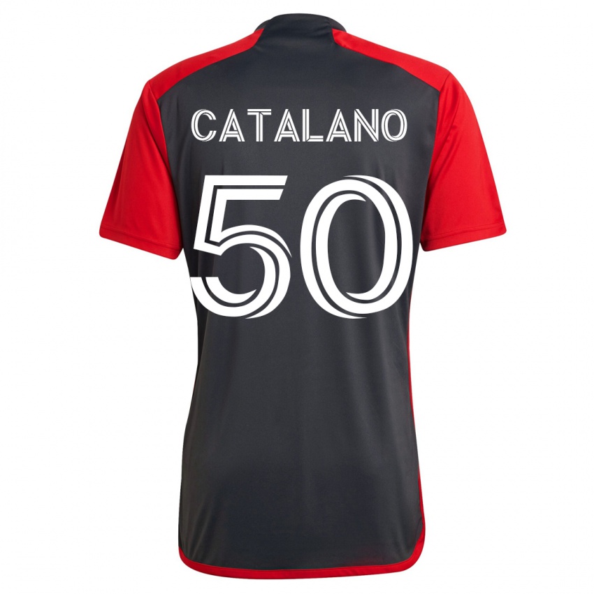 Męski Gianluca Catalano #50 Szary Domowa Koszulka 2023/24 Koszulki Klubowe