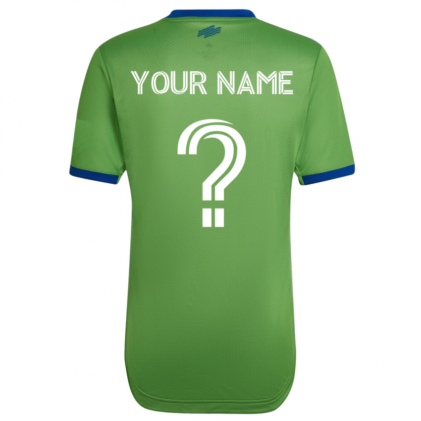 Męski Twoje Imię #0 Zielony Domowa Koszulka 2023/24 Koszulki Klubowe
