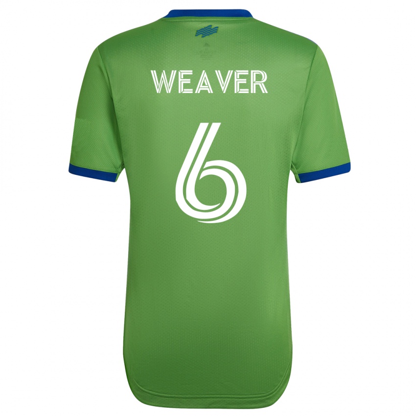 Męski Morgan Weaver #6 Zielony Domowa Koszulka 2023/24 Koszulki Klubowe