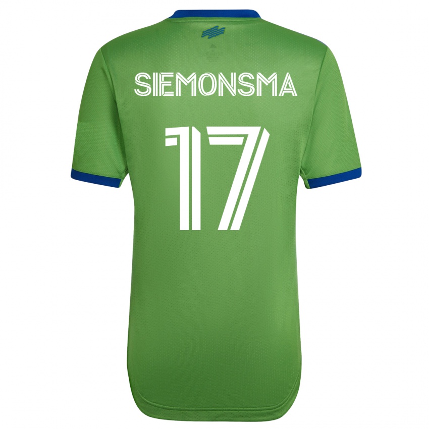 Męski Sianna Siemonsma #17 Zielony Domowa Koszulka 2023/24 Koszulki Klubowe