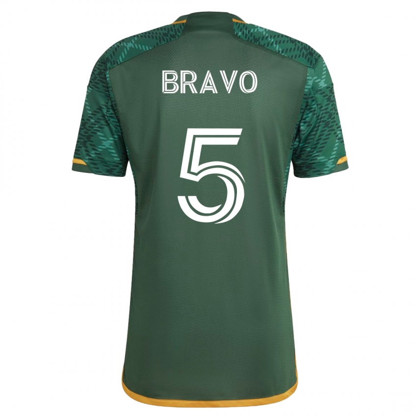Męski Claudio Bravo #5 Zielony Domowa Koszulka 2023/24 Koszulki Klubowe
