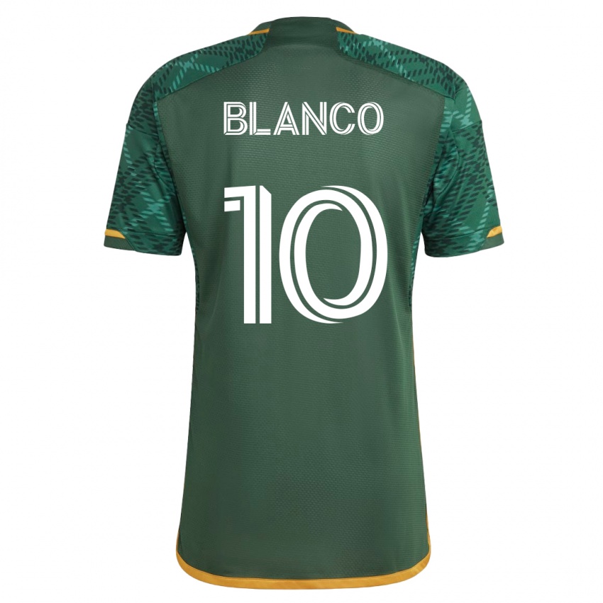 Męski Sebastián Blanco #10 Zielony Domowa Koszulka 2023/24 Koszulki Klubowe