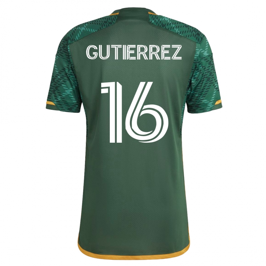 Męski Diego Gutiérrez #16 Zielony Domowa Koszulka 2023/24 Koszulki Klubowe