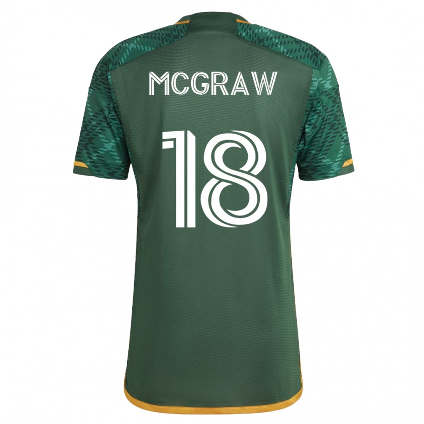 Męski Zac Mcgraw #18 Zielony Domowa Koszulka 2023/24 Koszulki Klubowe