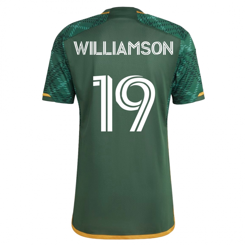 Męski Eryk Williamson #19 Zielony Domowa Koszulka 2023/24 Koszulki Klubowe