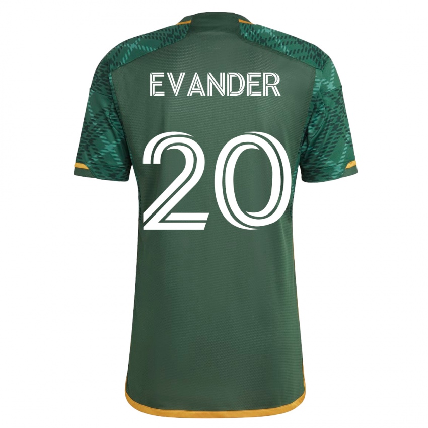 Męski Evander #20 Zielony Domowa Koszulka 2023/24 Koszulki Klubowe