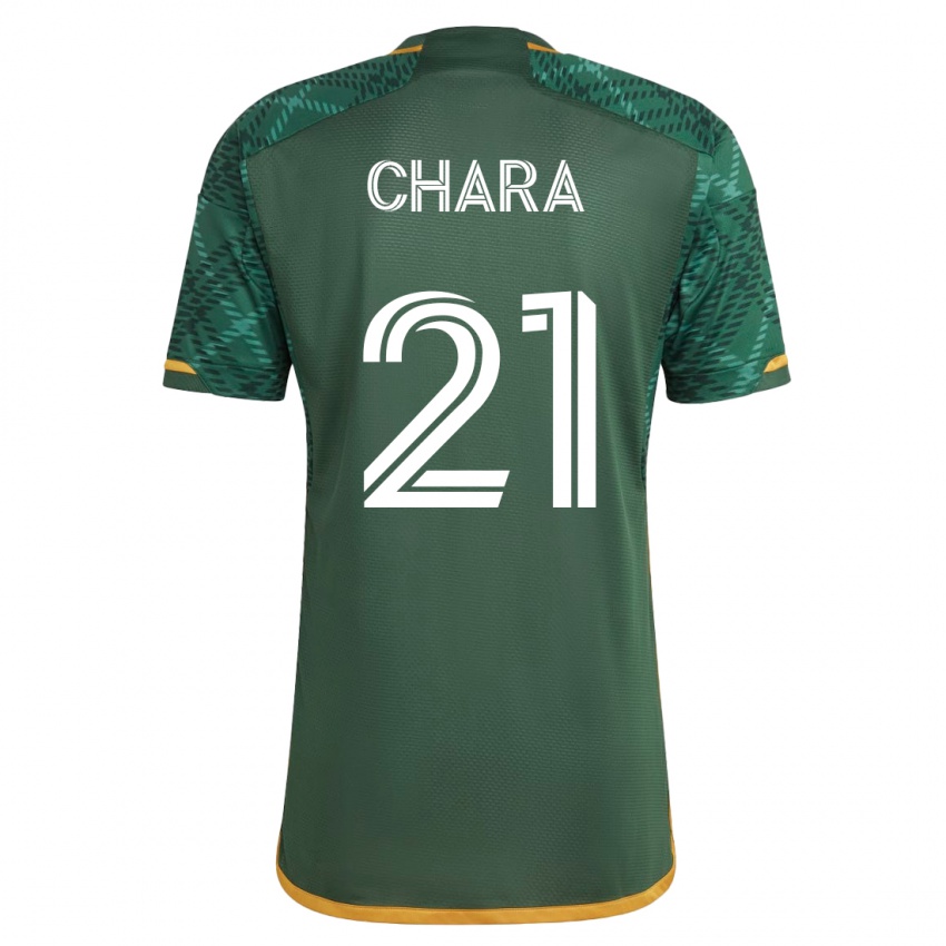 Męski Diego Chará #21 Zielony Domowa Koszulka 2023/24 Koszulki Klubowe
