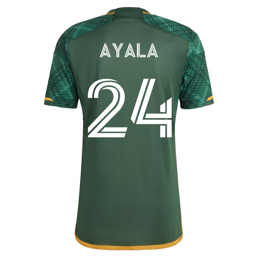 Męski David Ayala #24 Zielony Domowa Koszulka 2023/24 Koszulki Klubowe